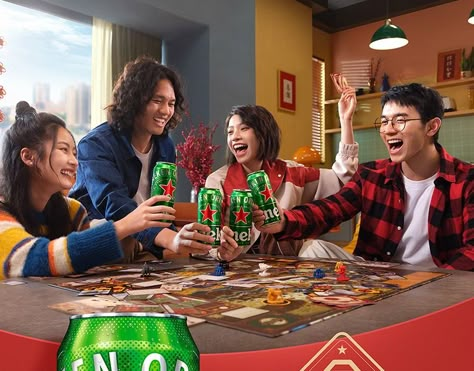 Heineken 喜力2023CNY Fashion Art Direction, Friends Drinks, Commercial Ads, Beer Poster, Japanese Patterns, Creative Ads, Advertising Poster, The Hub, Advertising Photography