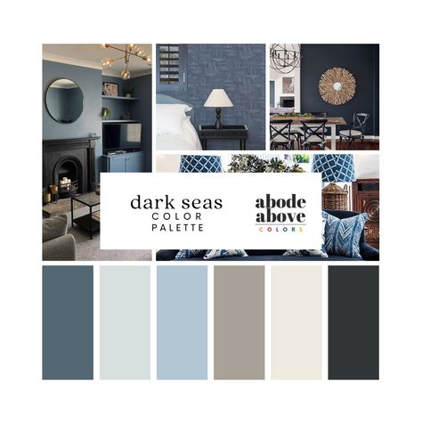 ✦ About this Palette ✦ From the mesmerizing depths of deep ocean tones to the refreshing allure of sky blues, these shades will transport you to a place of utter relaxation and calm. The greys in this palette add a touch of modernity, offering a neutral yet sophisticated backdrop that effortlessly complements the blues. These soft and subtle greys create a refined ambiance, infusing a sense of understated elegance into any space.  ✦ Featuring Instant Digital Access ✦ Each digital download includ Navy Blue Black And Gray Living Room, Blue And Gray Color Palette Living Room, Small Living Room Ideas Color, 2025 Colour Palette, Smokey Blue Paint Color, Sherwin Williams Mineral Gray, Blue And Grey Living Room Decor, Blue Complementary Color Scheme, Blue Grey And White Living Room