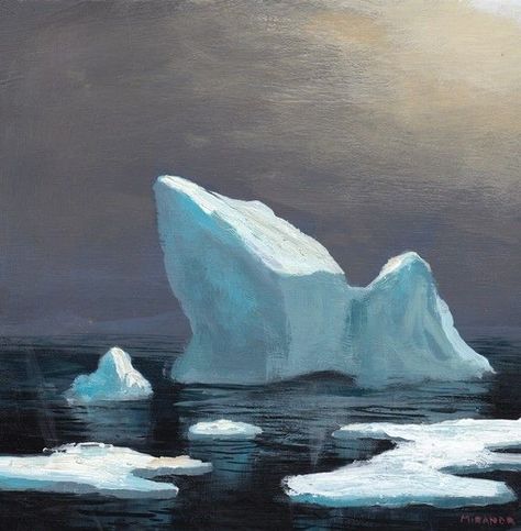 Iceberg Paintings, Iceberg Painting, Arctic Painting, David Burdeny, Jeremy Miranda, Ice Drawing, Ice Berg, Arctic Landscape, Water Drawing