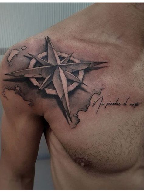 A Compass Tattoo, Nautical Star Tattoo, Compas Tattoo, Nautical Star Tattoos, Compass Tattoo Men, Star Tattoo Meaning, Freedom Tattoos, Compass Tattoo Design, Nautical Star