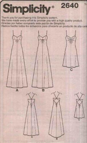 Amazon.com: Simplicity Sewing Pattern 2640 Misses Size 6-14 Formal Prom Raised Empire Waist A-line Slip Dress : Arts, Crafts & Sewing Empire Waist Sewing Pattern, Prom Dress Patterns Sewing, Slip Dress Sewing Pattern Free, Basic Dress Pattern Free, Diy Prom Dress Pattern, How To Sew A Dress, Flowy Dress Pattern, Free Dress Patterns For Women, Prom Dress Sewing Pattern