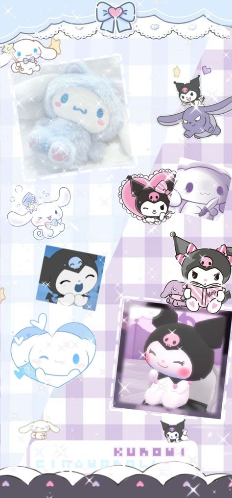 #sanrio #itried #wallpaper #kuromi #cinnamoroll feel free to use!, hope ya'll like it :') Cinnamoroll X Kuromi, Sanrio Wallpaper Kuromi, Wallpaper Kuromi, Kuromi Wallpaper, Miku Hatsune Chibi, Hello Kitty Printables, Cute Dog Wallpaper, Walpaper Hello Kitty, Hello Kitty Crafts