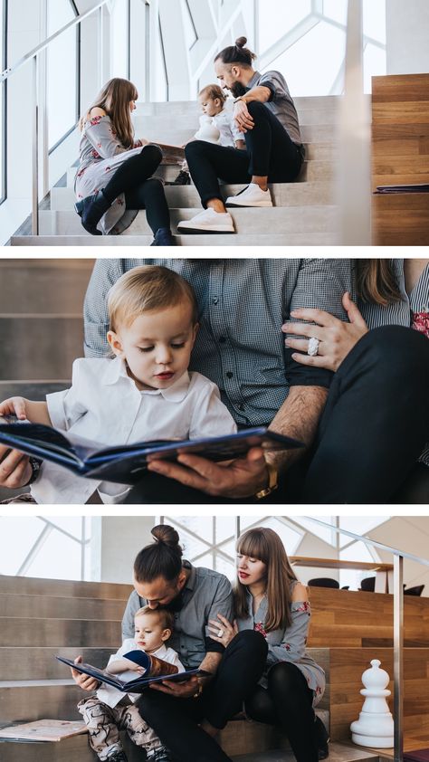 Family Library Photoshoot, Family Photos In Library, Library Family Photoshoot, Library Maternity Photos, Book Photoshoot, Library Photo Shoot, Lifestyle Maternity Photography, Shower Photoshoot, 2024 Ideas