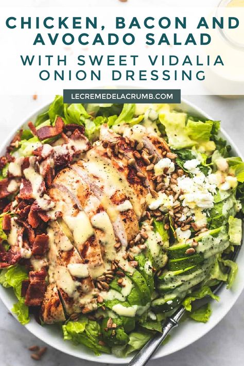 Dinner Salad Ideas Main Dishes, Salad Entree, Salad Entree Recipes, Entree Salad Recipes, Salads With Avocado, Entree Salads, Salad With Chicken And Avocado, Salads With Chicken, Salad With Vidalia Onion Dressing