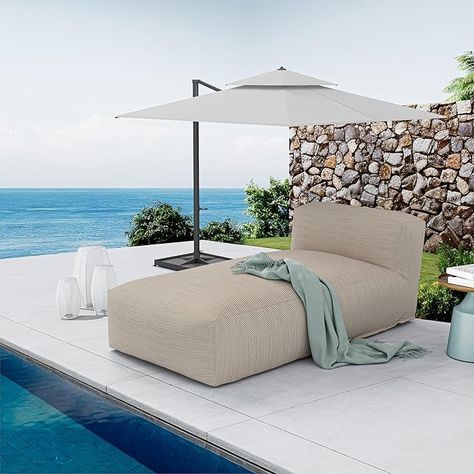 Amazon.com: OPEAK Patio Furniture Chaise Lounge Chair Outdoor Reclining Chair Garden Pool Lounge Chairs for Outside Sunbathing Recliners Outdoor Bed Beach Chaise Lounge Chair Sunbed (light orange, 70'' length) : Patio, Lawn & Garden Bean Bag Sofa Bed, Chairs For Outside, Chair Garden, Pool Lounge Chairs, Outdoor Recliner, Chaise Chair, Pool Lounge, Camping Furniture, H Design