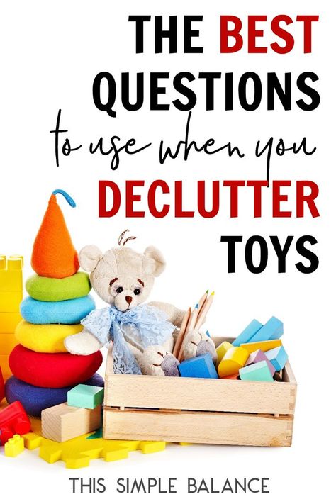 https://www.thissimplebalance.com/decluttering-toys-minimalism/ This Simple Balance goes over her decluttering process and how they learned what toys to keep and which to get rid of. Declutter Toys, Declutter Quotes, Emotional Clutter, Toy Clutter, Best Questions, Declutter Bedroom, Decluttering Ideas, Declutter Challenge, How To Declutter