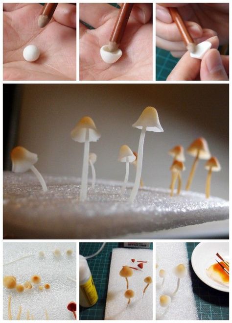 Crea Fimo, Hantverk Diy, Mushroom Crafts, Tanah Liat, Kraf Diy, Jewelry Pendants, Clay Miniatures, Polymer Clay Projects, Diy Clay Crafts