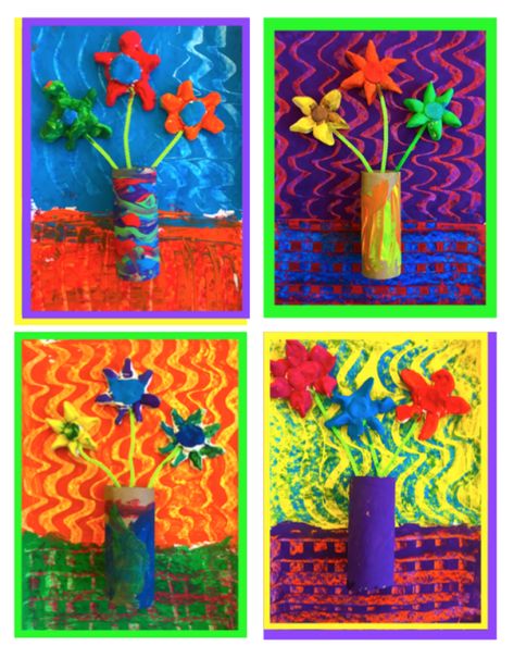 Mixed-Media Flowers! Special Education – Art with Mrs Filmore Nf Art, Love Lessons, Elementary Drawing, Adaptive Art, Education Art, Shape Collage, 3d Elements, Paper Flower Art, Paper Mache Clay