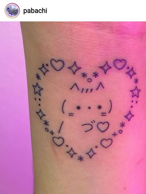 Ascii Art Tattoo, Ascii Tattoo, Kawaii Tattoo Ideas, Kirby Tattoo, Hello Kitty Design, Gamer Tattoos, Hello Kitty Tattoos, Sharpie Tattoos, Small Pretty Tattoos