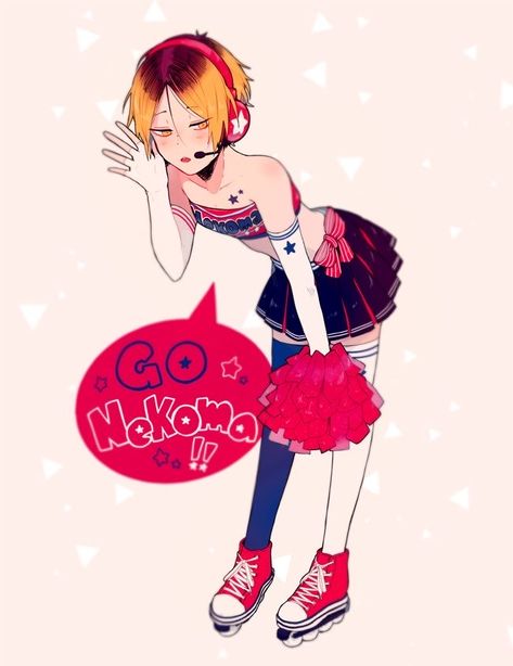 Anime Femboy, Kuroo X Kenma, Anime Queen, Boys In Skirts, Cheerleader Outfit, Kagehina Cute, Outfit Anime, Haruichi Furudate, Haikyuu Kageyama