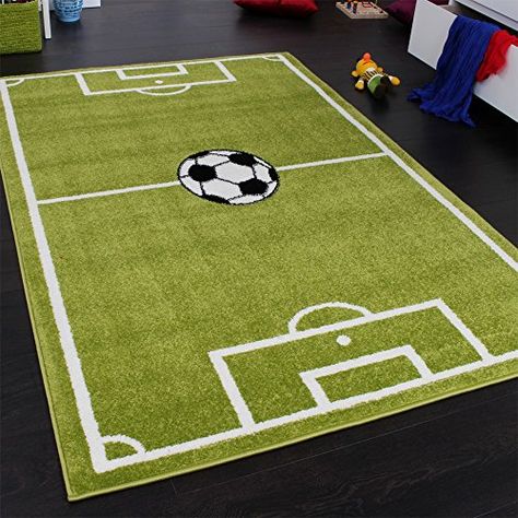 Football Bedroom, Kids Mat, Football Pitch, Playroom Rug, Childrens Rugs, Kids Play Area, Bedroom Green, Green Area Rugs, Kids Playroom