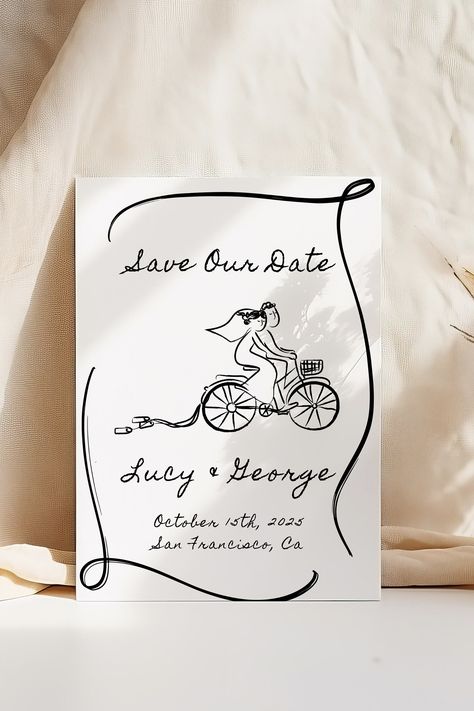 Doodle Save The Date, Hand Drawn Save The Date, Cartoon Save The Date, Doodle Invitation, Save The Date Fonts, Save The Date Illustrations, Minimal Wedding Invitation, Creative Wedding Invitations, Save The Date Template