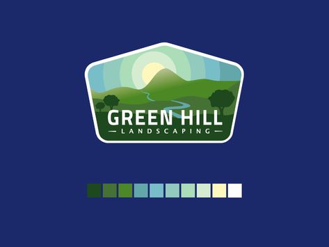 Green Hill - Logo badge Design Hill Logo, Landscaping On A Hill, Mountain Logos, Logo Badge, Badge Design, Logo Design Inspiration, Creative Professional, Global Community, Design Inspiration