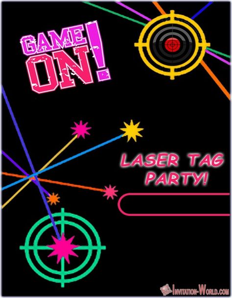 Laser Tag Invitations Free Printable, Laser Tag Birthday Invitations, Archery Birthday Party, Laser Tag Party Invitations, Archery Birthday, Laser Tag Invitations, Laser Game, Laser Tag Birthday Party, 11 Birthday