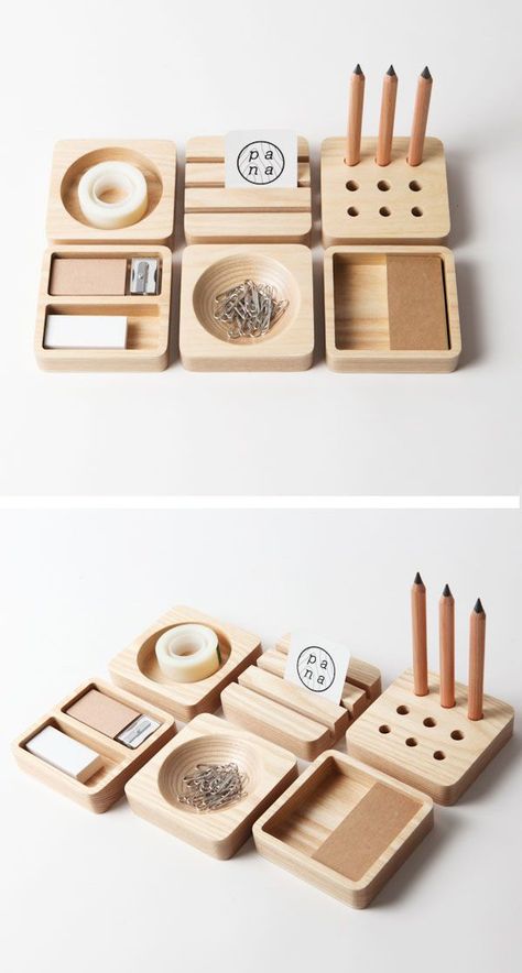 Desk Stationary, Wand Organizer, Wooden Objects, Cnc Projects, Stationary Set, Office Accessories, Objects Design, Desk Accessories, Wood Design