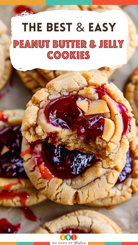 Peanut Butter And Jelly Cookie Cups, Peanut Butter Jelly Desserts, Pb And J Cookies, Peanut Butter Cream Cheese Cookies, Peanut Butter And Jelly Pie, Peanut Butter Jelly Recipes, Peanut Butter And Jelly Cookies, Peanut Butter Jelly Cookies, Cookie Swap Recipes