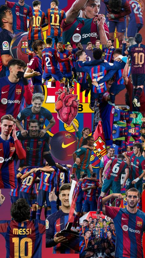 Barcelona colage Barcelona Wallpaper, Barcelona Wallpapers, Fcb Barcelona, College Notebook, Fc Barcelona Wallpapers, Messi 10, Asian Eyes, Soccer Pictures, Aesthetic Pics