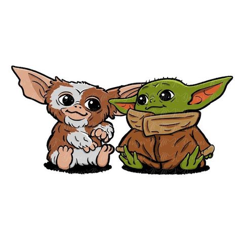 Gizmo Drawing, Gizmo Tattoo, Gremlins Art, Graphic Design T Shirt, Star Trek Tattoo, Yoda Drawing, T Shirt Sublimation, No Guidance, Yoda Art