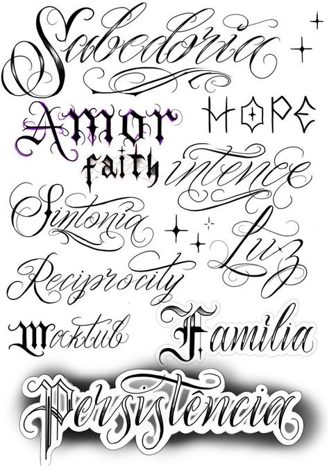 Fonts for tattoos Chicana Tattoos For Women Lettering, Lettering Styles Tattoo, Flash Tattoo Lettering, Tattoo Script Lettering, Chicano Lettering Tattoo, Calligraphy Tattoo Fonts, Tattoo Name Fonts, Fonts For Logos, Script Tattoos