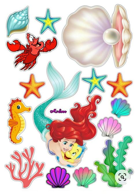 Mermaid Topper Printable, Ariel Cake Topper Printable, Little Mermaid Cake Topper Printable, Mermaid Cake Topper Printable, Ariel Topper, Ariel Cake Toppers, Little Mermaid Cake Topper, Birthday Party Mermaid, Disney Princess Birthday Cakes