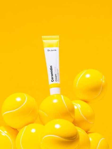 Light And Day Studio Product Photography Color Background, Bold Product Photography, Yellow Product Photography, Fun Product Photography, Sunscreen Photography, Colorful Product Photography, Skincare Shoot, Fun Skincare, Cosmetics 3d