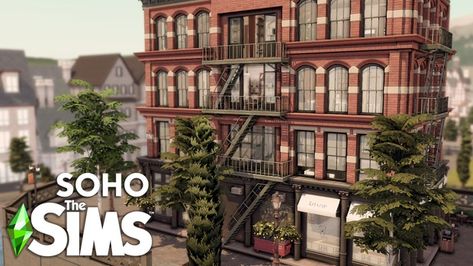 New York Soho building part 2 | Patreon Sims 4 Cas Background, New York Brownstone, San Myshuno, Sims 4 Speed Build, New York Buildings, Sims 4 House Plans, Sims 4 House Building, Sims 4 House Design, Paris Home