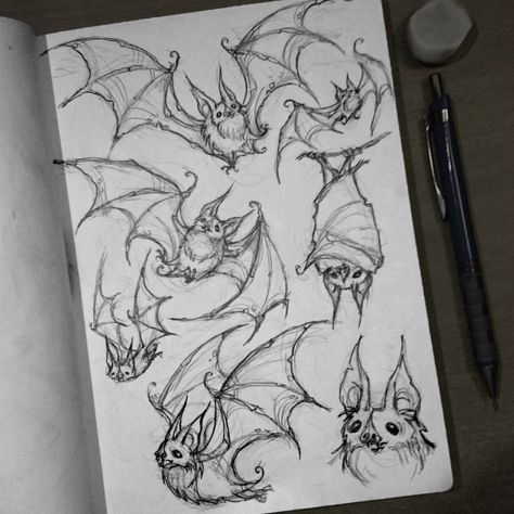 Bat Sketch, Word Tattoo Ideas, Word Tattoo, Bat Art, Arte Van Gogh, Desenho Tattoo, Arte Inspo, With Meaning, Sketchbook Inspiration