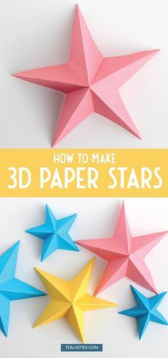 Diy Paper Stars Christmas, 3d Paper Stars, Star Paper Craft, Folded Paper Stars, 3d Paper Star, Diy Christmas Star, Christmas Tree Star, Christmas Paper Crafts, Stars Craft