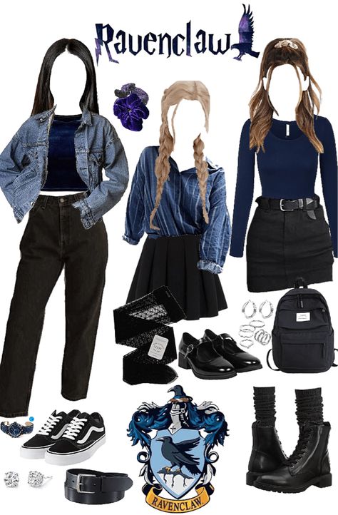 Ravenclaw Dark Academia Outfit, Dark Academia Ravenclaw Outfit, Cute Ravenclaw Outfits, Ravenclaw Academia Outfit, Harry Potter Outfits Ravenclaw, Ravenclaw Dark Academia, Hogwarts Outfits Ravenclaw, Dark Academia Ravenclaw, Ravenclaw Academia