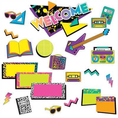 Middle School Themes, 80s Classroom, 90s Classroom, Blank Frames, Retro Classroom, Polka Dot Theme, Classroom Welcome, Frog Theme, Classroom Bulletin Board