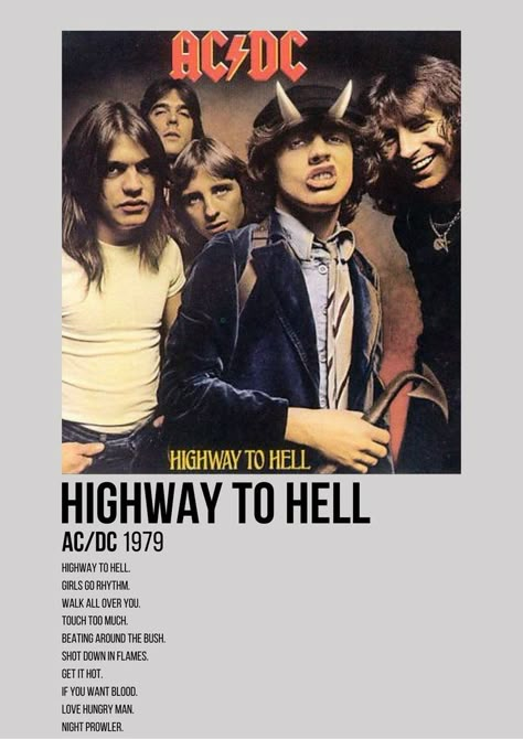 Acdc Albums, Minimalist Music, Song Posters, Album Wall, Music Poster Ideas, Vintage Music Posters, Album Posters, Polaroid Posters, Highway To Hell