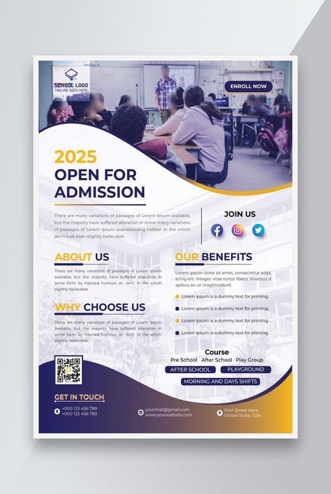 A4 Poster Design, University Flyer Design, Pamplet Layout Design, University Poster, Program Poster, School Prospectus, Illustration Business Cards, Business Flyer Design, Graphic Design Posters Layout