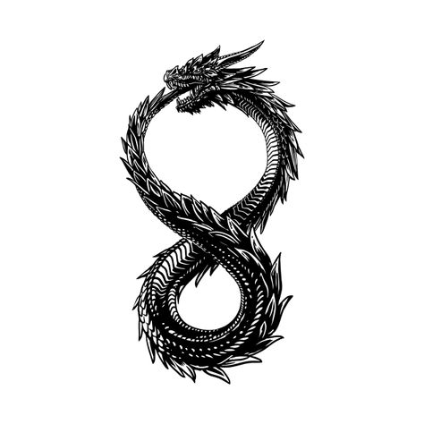 Ouroboros Dragon, Dragon Tattoo Back, Ouroboros Tattoo, Small Dragon Tattoos, Dragon Tattoo Art, Altered Carbon, Dragon Sleeve Tattoos, Bull Tattoos, Egyptian Tattoo