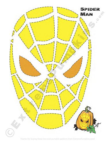 Pumpkin carving pattern - spiderman (from ExtremePumpkins.com) Marvel Pumpkin Carving, Spiderman Stencil, Spiderman Pumpkin Stencil, Spiderman Pumpkin, Superheroes Wallpaper, Halloween Pumpkin Stencils, Pumkin Carving, Halloween Pumpkin Carving Stencils, Labu Halloween