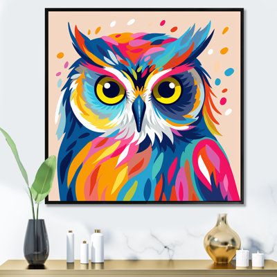 This beautiful "Colourful Owl Popart Watchers II" Wall art is printed on premium quality cotton canvas using the finest fade-resistant ink. With options like Wrapped Canvas, Floater Framed, and Picture Framed Wall Art, we offer a versatile range to cater to your unique aesthetic preferences. The Wrapped Canvas Art is stretched tautly over a sturdy wooden frame, giving your artwork a sleek, borderless appearance. For those who desire a touch of elegance and depth, our floater-framed canvas art is Cute Owl Painting, Owl Animal, Colorful Owl, Owl Wall Art, Colorful Owls, Owl Pet, Owl Painting, Cute Owl, Picture Frame Wall