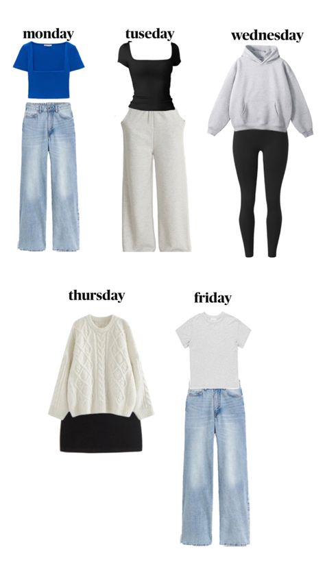 One Week Outfit Plan, Week Outfit Plan, Plan Outfits, Outfits For The Week, Ideas For Outfits, Outfits Of The Week, Outfit Plan, Weekly Outfits, One Week