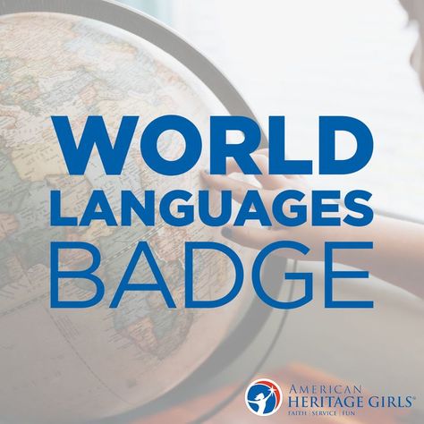 Hand touching a location on a globe. American Heritage Girls Badge, Ahg Badge, American Heritage Girls, World Languages, American Heritage, Allianz Logo