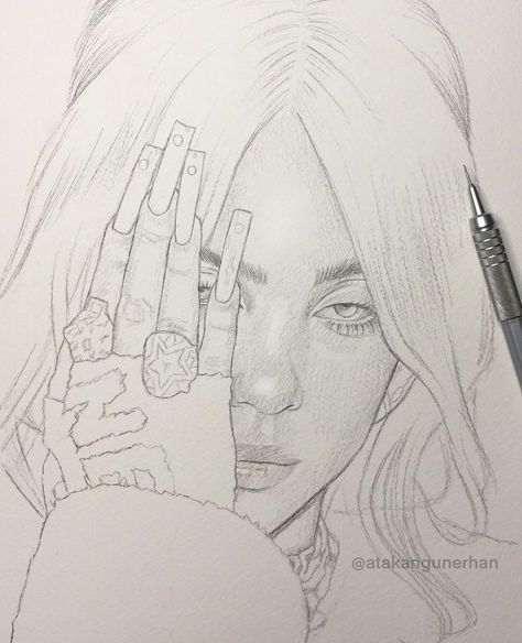 Billie Eilish Sketch Easy, Billie Eilish Drawing Ideas, Drawing Ideas Billie Eilish, Billie Eilish Drawing Pencil, Billie Eilish Art Drawings, Billie Eilish Drawing Sketch, Pavement Drawing, Billie Eilish Desenho, Drawing Of Billie Eilish