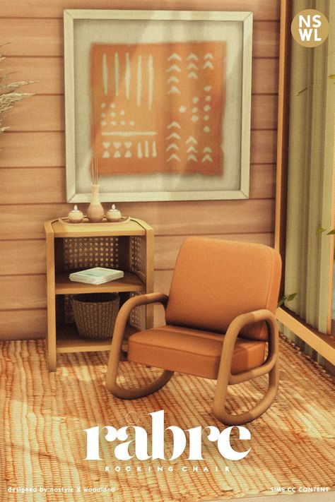 Sims 4 Cc Rocking Chair, Sims 4 Rocking Chair, Sims 4 Custom Content Patreon, Sims Ideas, Sims 4 Build, Sims 4 Cc, Sims 4 Custom Content, Maxis Match, Custom Content