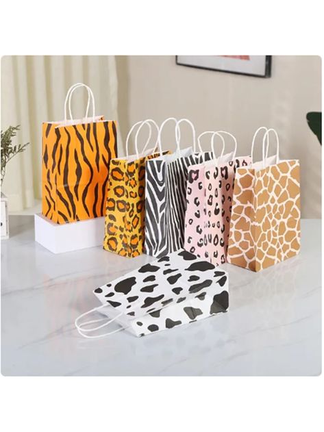 12pcs/Set 21*15*8CM Paper Bags, 6 Jungle Animal Designs Including Lion, Tiger And Zebra, For Party Decoration And Gift Packaging, Children Cookies Wrapping BagI discovered amazing products on SHEIN.com, come check them out! Jungle Birthday Party Decorations, Two Wild Birthday Party, Gift Cookies, Two Wild Birthday, Jungle Party Decorations, Cookies Packaging, Safari Wedding, Wild Birthday Party, Party Decorations Kids