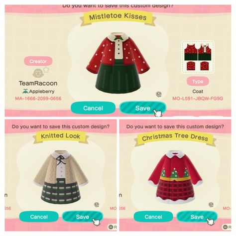 Acnh Winter Outfit, Animal Crossing Christmas Clothes, Acnh Christmas Dress, Animal Crossing Christmas, Acnh Christmas Code, Ac Outfits, Strawberry Clothes, Acnh Winter, Acnh Christmas