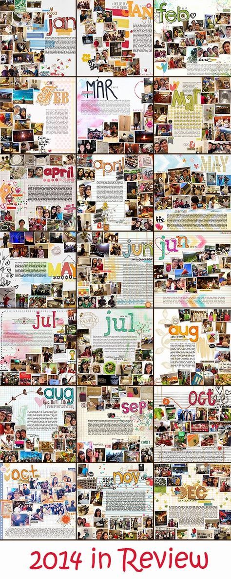 1st Year Anniversary Scrapbook Ideas, Scrapbook Ideas Year In Review, Scrapbook Ideas For Couples 1 Year, 1st Year Together Scrapbook, Scrapbook Months Of The Year, Months Scrapbook Ideas, 1 Year Anniversary Photo Book, Cute Memories Ideas, First Page Of A Scrapbook