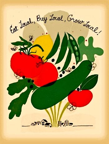 Local Store Produce, Patriotic Posters, Illustration Food, Buy Local, French Knot, Eat Local, The Design Files, Food Illustrations, Zero Waste