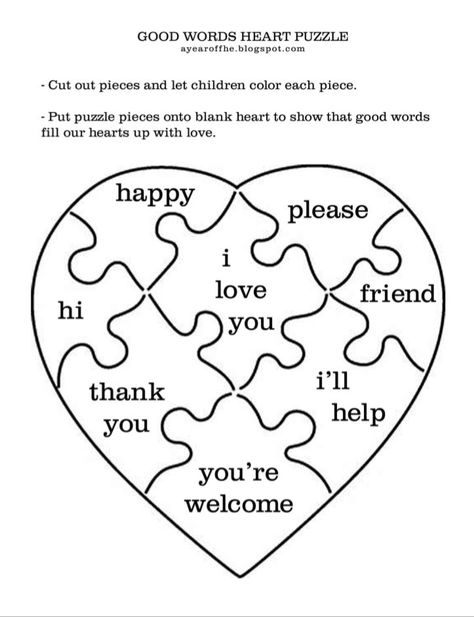 Pin on 21 Kindness Activities, Heart Puzzle, Sunday School Activities, Family Home Evening, Church Activities, Sunday School Ideas, Sunday School Lessons, Sunday School Crafts, Bible Crafts