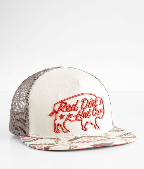 Red Dirt Hat Co. Big Bison Trucker Hat - Cream/Grey , Men's Cream Embroidered southwestern print snapback hat One size fits most. Apparel & Accessories > Clothing Accessories > Hats Southern Hats Men, Red Dirt Hat Co, Mens Christmas Gifts, Mens Hats, Mens Trucker Hat, Men Cream, Country Hats, Beaded Hat Bands, Ranch Wear