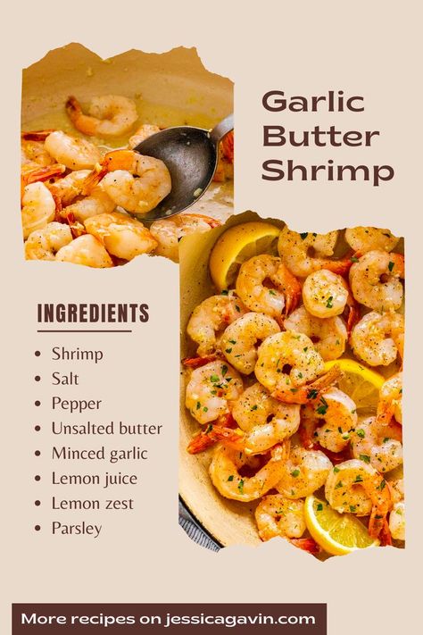 This butter garlic shrimp recipe is a quick and easy protein to prepare. You can transform the briny seafood into a stunning dish using simple pantry staples. The key to tender shrimp is to gently cooks them in garlic-infused butter. It takes less than five minutes, so keep a close eye on how quickly the crustacean cooks. Asian Pear Salad, Orange Ginger Dressing, Buttered Potatoes Recipe, Easy Garlic Butter Shrimp, Easy Garlic Butter, Buttered Shrimp Recipe, Canned Salmon Recipes, Baked Shrimp Scampi, Butter Potatoes