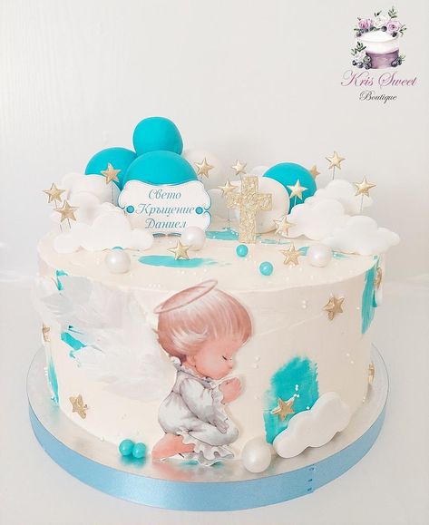 Baby Christening Cakes, Baptism Cake Boy, Christening Cake Boy, Religious Cakes, Baby Boy Cakes, Baptism Cake, Christening Cake, Cake Decorating Designs, New Cake