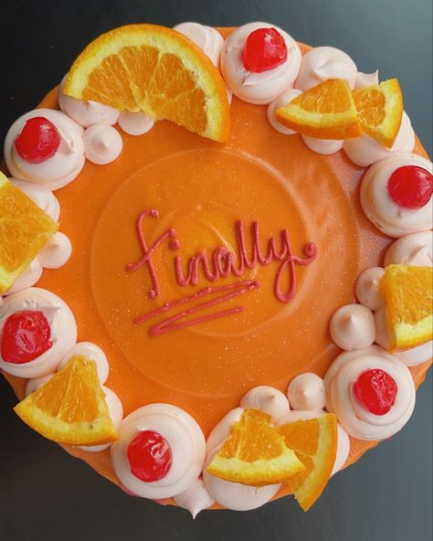 Cake For 21st Birthday, Sunrise Cake, Tequila Sunrise, Orange Cake, Perfect Cake, 21st Birthday, Tequila, Grapefruit, Birthday Cake