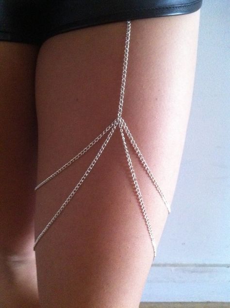 Leg Chain Jóias Body Chains, Thigh Jewelry, Leg Jewelry, Chain Jewellery, Thigh Chain, Leg Chain, Body Chains, Fine Silver Jewelry, Body Chain Jewelry