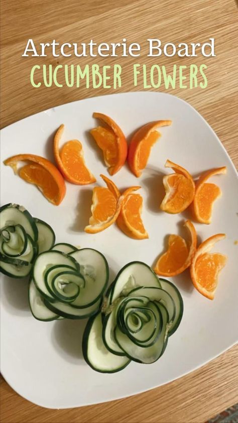 Bachelorette Party Food Snacks, Party Food Snacks, Cucumber Flowers, Bachelorette Party Food, Veggie Display, Snacks Fruit, Fruit And Vegetable Carving, Amazing Food Decoration, Charcuterie Inspiration